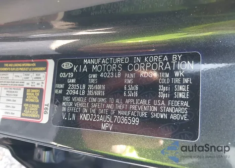 2020 Kia Soul Lx from USA, damaged, VIN KNDJ23AU5L7036599